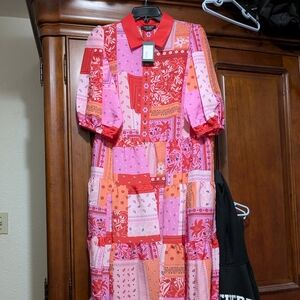 Kate Spade tiered patchwork bandana dress